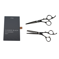 e-kwip Flower Black Set 5.5 knip + GRATIS 5.5 coupeschaar
