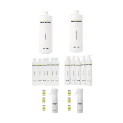 6 x REBONDING SHAMPOO, 6 X CONDITIONER 250 ml EN 2 REBONDING KITS + GRATIS 1 LITER REBONDING SHAMPOO EN CONDITIONER