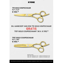 710Gold-5.5" knipschaar + gratis 710TGold-6,0" coupeschaar
