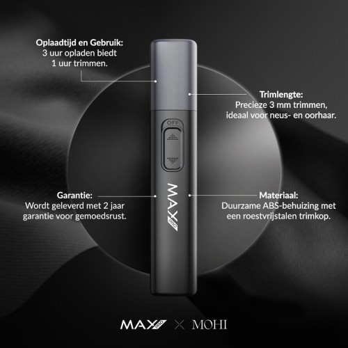 Max Pro Neus- en Oortrimmer - voor vrouwen en mannen - Oplaadbaar - Neustrimmer - Nose trimmer
