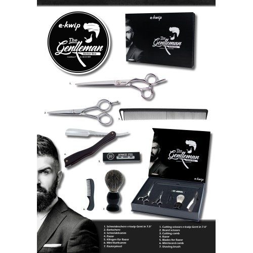 Barberset met knipschaar 7,0 E kwip