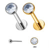 0.8 mm Titanium Push Pin Labret met steen