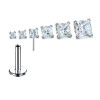 Titanium Pushpin labret With Square Stoon