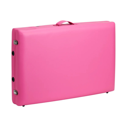 Opvouwbare massagetafel aluminium comfort 2 segment roze zwart aluminium