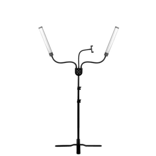 Dubbel LED lamp zwart met afstandsbediening