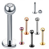 1.2 mm Titanium Labret  Met Steen 