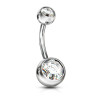 Chirurgisch staal Navelpiercing met dubbel steen
