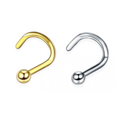 Gebogen Titanium Neus Piercing Zonder Steen