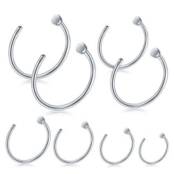 Steel color Titanium C-shape Zonder Steen