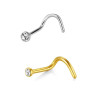 Gebogen Titanium Neus Piercing Met Steen