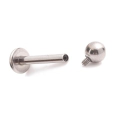 1.6 Titanium internal threaded labret Met bal