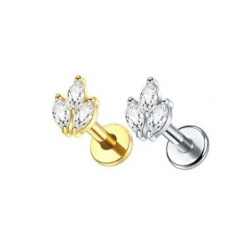 1.2 Titanium Push Pin Labret met steen