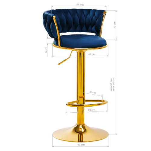 Beauty bar stoel blauw