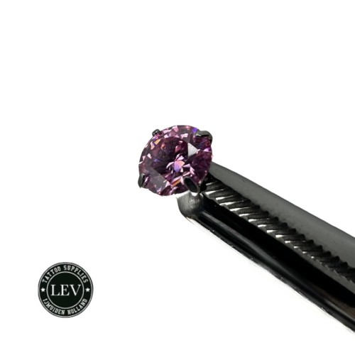 1.2 Titanium Internal Threaded Labret Met Moissanite Steen