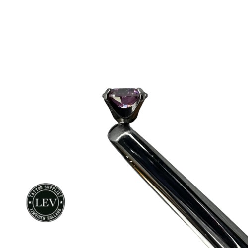 1.2 Titanium Internal Threaded Labret Met Moissanite Steen