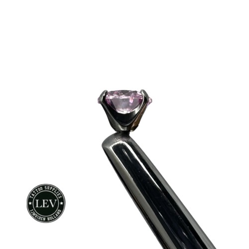 1.2 Titanium Internal Threaded Labret Met Moissanite Steen