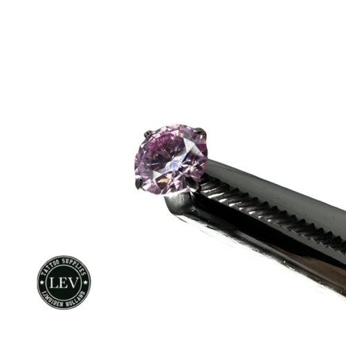 1.2 Titanium Internal Threaded Labret Met Moissanite Steen