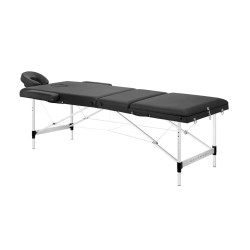 Opvouwbare massagetafel aluminium comfort 2 segment zwart aluminium