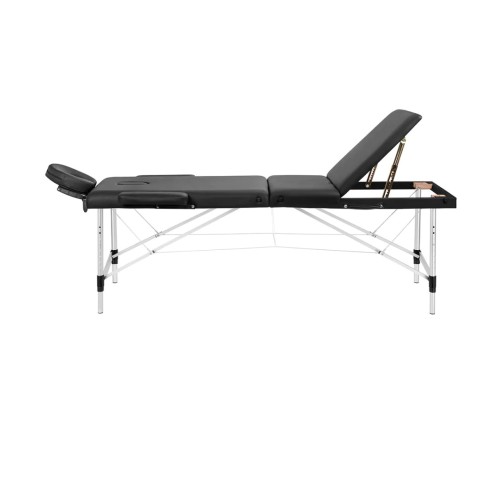 Opvouwbare massagetafel aluminium comfort 2 segment zwart aluminium