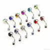 Chirurgisch staal navel barbel jeweld 1.6x10mm met 5 en 8 mm gem ball