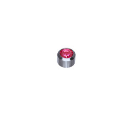 Set van 3 paar chirurgenstaal oorbellen met 4 mm Cilinder met donker Rose kleur steen