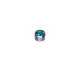 Set van 3 paar chirurgenstaal oorbellen met 4 mm Cilinder met blauwgroene kleur steen