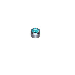 Set van 3 paar chirurgenstaal oorbellen met 4 mm Cilinder met lichte turquoise kleur steen