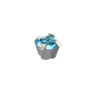 Set van 3 paar chirurgenstaal Cubic Zirconia oorbellen met 4 mm Aquamarine kleur steen 