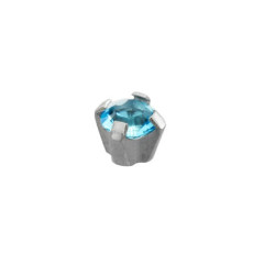 Set van 3 paar chirurgenstaal Cubic Zirconia oorbellen met 4 mm Aquamarine kleur steen 