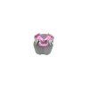  Set van 3 paar chirurgenstaal Cubic Zirconia oorbellen met 4 mm Rose kleur steen 