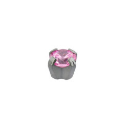  Set van 3 paar chirurgenstaal Cubic Zirconia oorbellen met 4 mm Rose kleur steen 