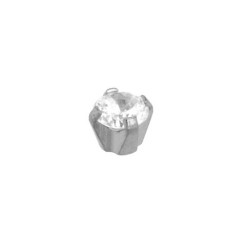 Set van 3 paar chirurgenstaal Cubic Zirconia oorbellen met 4 mm Crystal kleur steen 