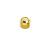 Set van 3 paar 24 karaat gold plate chirurgenstaal oorbellen met 4 mm Cilinder met Rock Crystal kleur steen