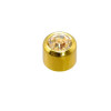 Set van 3 paar 24 karaat gold plate chirurgenstaal oorbellen met 4 mm Cilinder met Topaz kleur steen