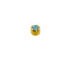 Set van 3 paar 24 karaat gold plate chirurgenstaal oorbellen met 3 mm Cilinder met licht blauw kleur steen