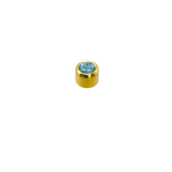 Set van 3 paar 24 karaat gold plate chirurgenstaal oorbellen met 3 mm Cilinder met licht blauw kleur steen
