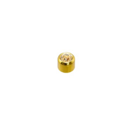 Set van 3 paar 24 karaat gold plate chirurgenstaal oorbellen met 3 mm Cilinder met Topaz kleur steen
