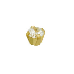 Set van 3 paar  24 karaat gold plate chirurgenstaal Cubic Zirconia oorbellen met 4 mm Crystal kleur steen 