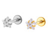 1.2 mm Titanium Push Pin Labret Met 3 mm kristal Star