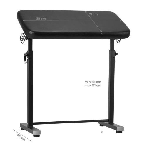 Pro Ink Professionele Tattoo Armsteun Zwart  In Hoogte Verstelbaar 68 tm 111 cm en Kantelbaar 
