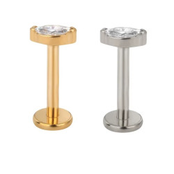 1.2 Titanium Push Pin Labret met steen