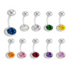 Chirurgisch staal Enkel jeweld navel barbel 1.6x12mm