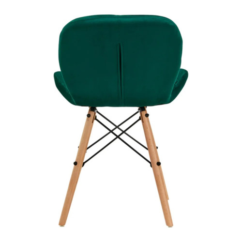 Salon stoel groen hout onderstel