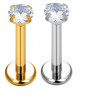 1.2 mm Titanium Internal Thtreded Labret Met steen in klauwzetting 