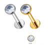 1.2 mm Titanium Internal Thtreded Labret Met 3 mm steen