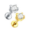 1.2 Titanium Push Pin Labret met steen-poes