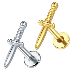 1.2 Titanium Push Pin Labret met Dolk