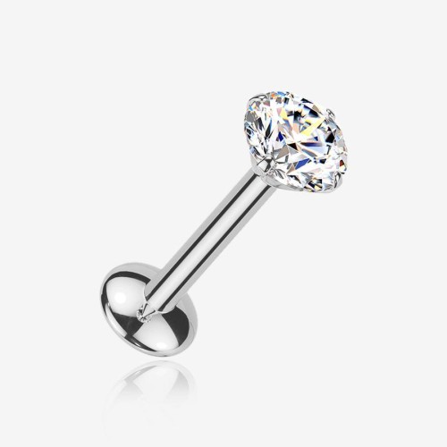 Titanium Internal Threaded Top Met Moissanite Steen