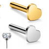 Heart Base Titanium Push pin Labret met klauwzetting steen