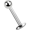 Titanium Zilver Gekleurde Push Pin Labret 1.2 x 8 mm 100 stuks 